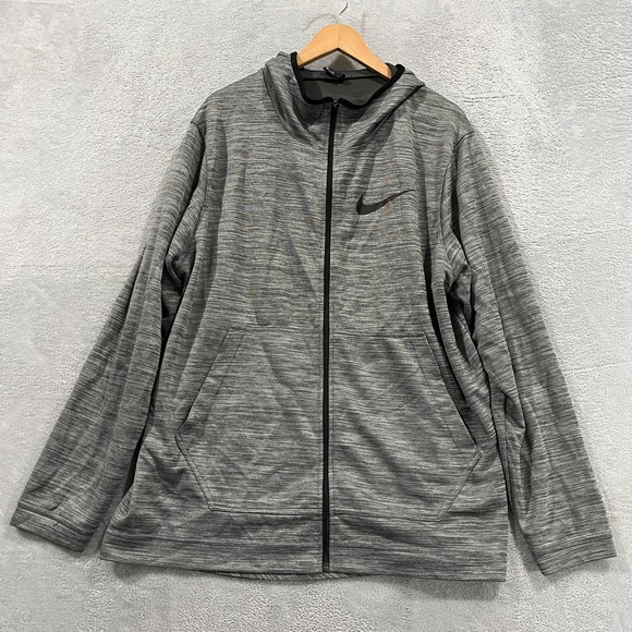 Nike Other - Nike Dri-Fit Fleece Hoodie Full Zip Mens 2XL Basketball Gray Workout AH7596-050‎
